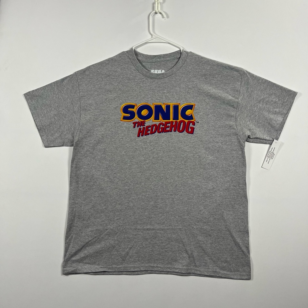 Sonic The Hedgehog Gray T-Shirt, Vintage-Retro-Sega (BRAND NEW CONDITION) Y2K